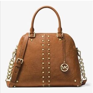Michael Kors Gold Studded Satchel Handbag